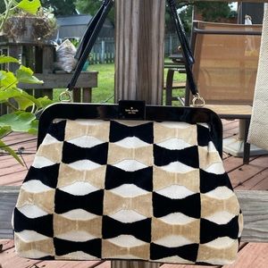 Kate Spade Abstract Velvet Bow Tie Handbag